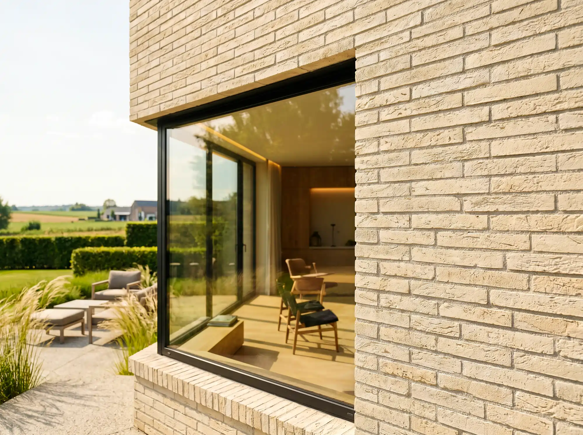 Płytki ceglane LONG - Sandstone Beige - elewacja
